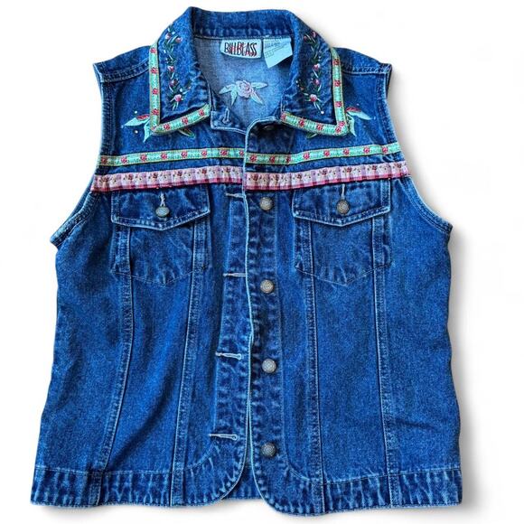 90's Bill Blass Denim Vest - Picture 1 of 5